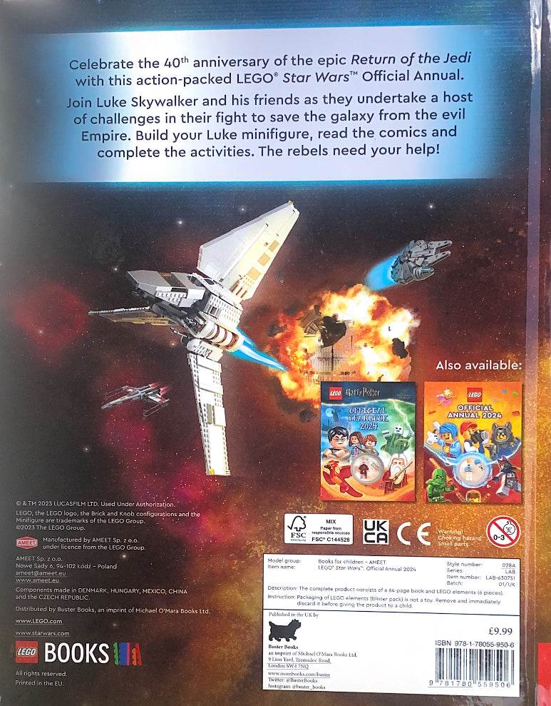 LEGO Star Wars Official Annual 2024 - with Luke Skywalker Minifigure
